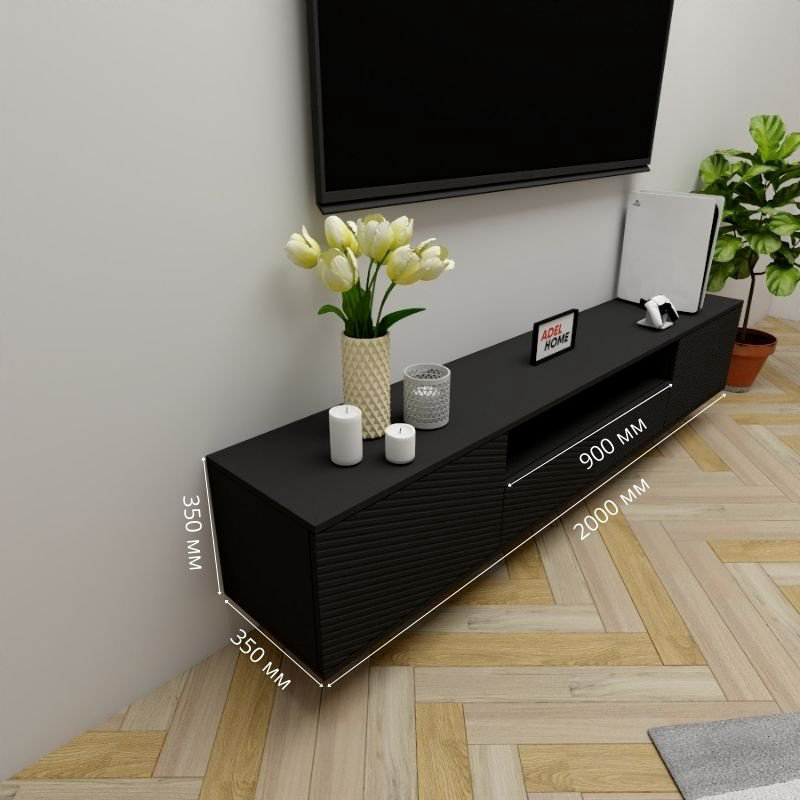 ТВ-тумба Adel Home Вони AH0700 200x35x35см черный купить,NaN