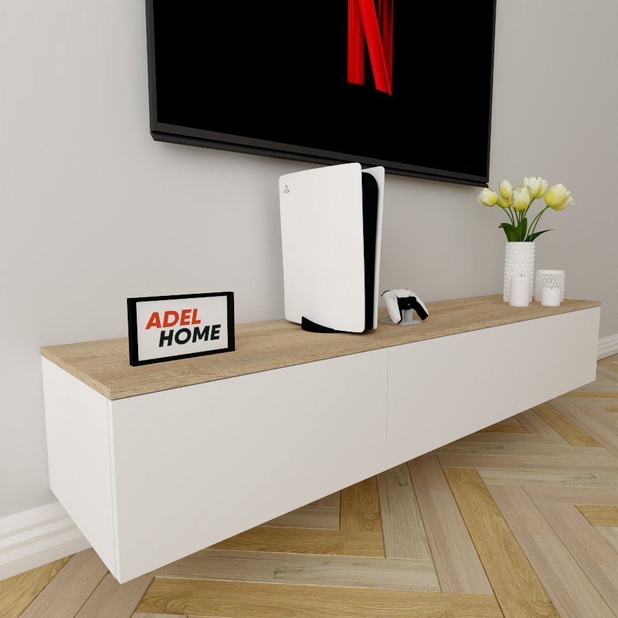 ТВ-тумба Adel Home Роза AH0421 180x30x35см белый/коричневый купить,NaN
