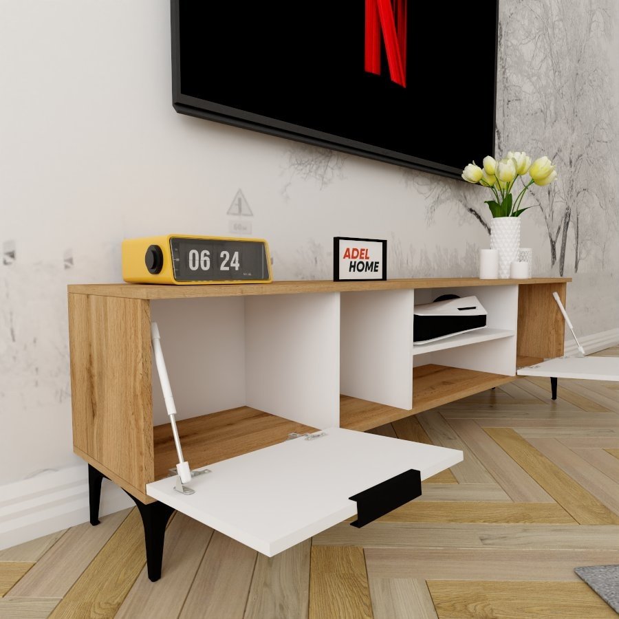 ТВ-тумба напольная Adel Home AH0154 Инди 180x50x35см бело-коричневый купить,NaN