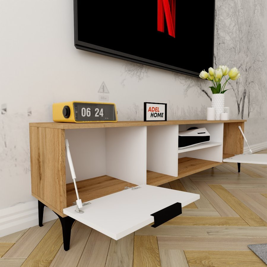ТВ-тумба напольная Adel Home AH0154 Инди 180x50x35см бело-коричневый купить,NaN