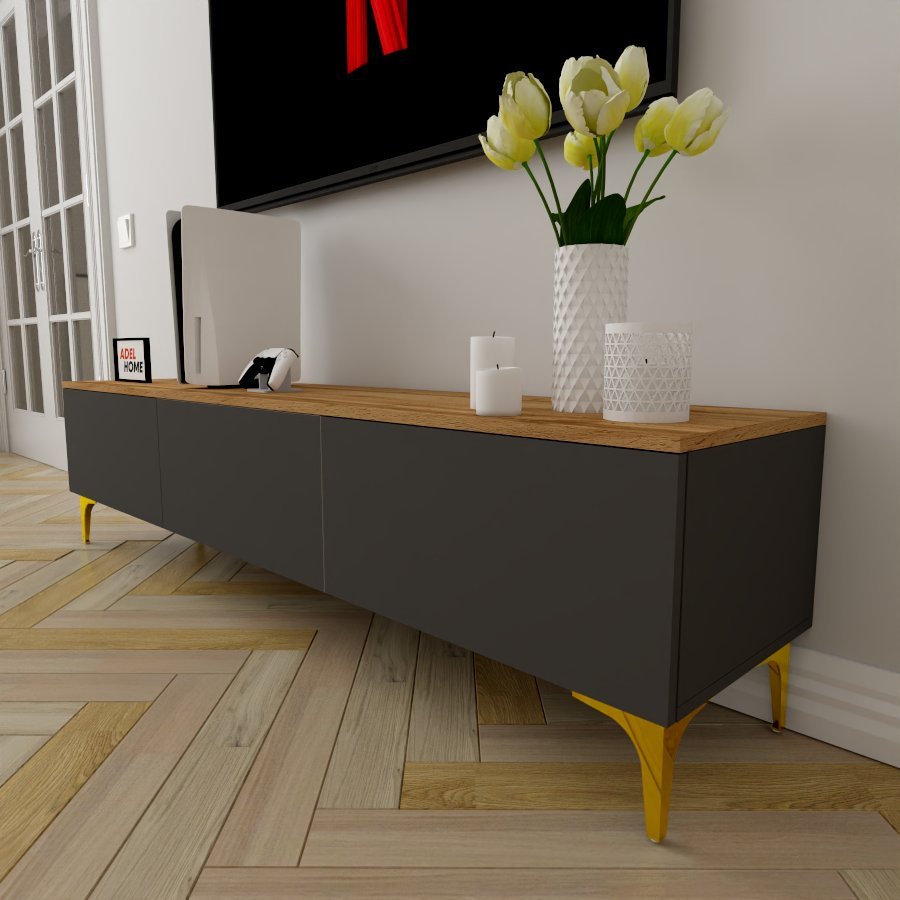 ТВ-тумба Adel Home Аниса AH0433 180x45x35см серый/коричневый купить,NaN