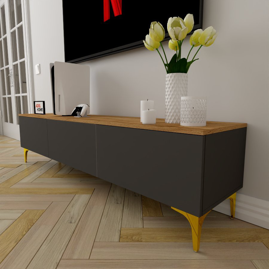 ТВ-тумба Adel Home Аниса AH0433 180x45x35см серый/коричневый купить,NaN