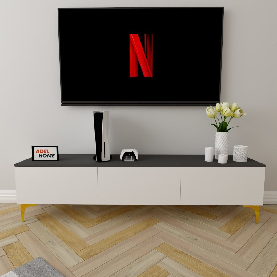 ТВ-тумба напольная Adel Home AH0431 Перси 180x45x35см бело-серый купить,NaN