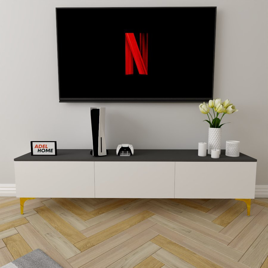 ТВ-тумба напольная Adel Home AH0431 Перси 180x45x35см бело-серый купить,NaN