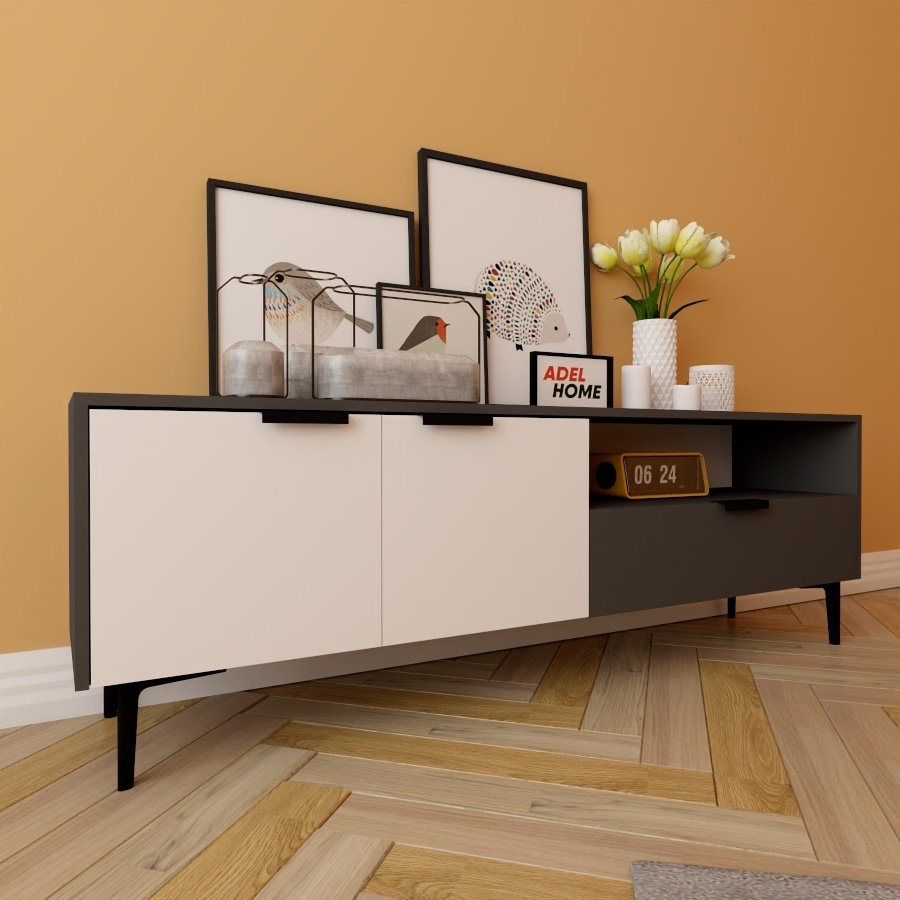 ТВ-тумба Adel Home Бором AH0120 160x50x35см белый/серый купить,NaN