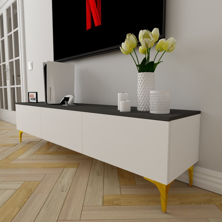 ТВ-тумба напольная Adel Home AH0431 Перси 180x45x35см бело-серый купить,NaN