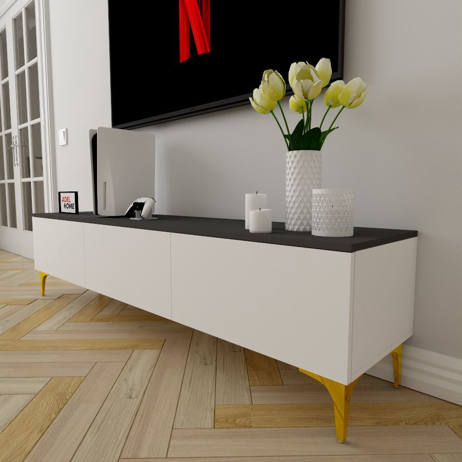 ТВ-тумба напольная Adel Home AH0431 Перси 180x45x35см бело-серый купить,NaN