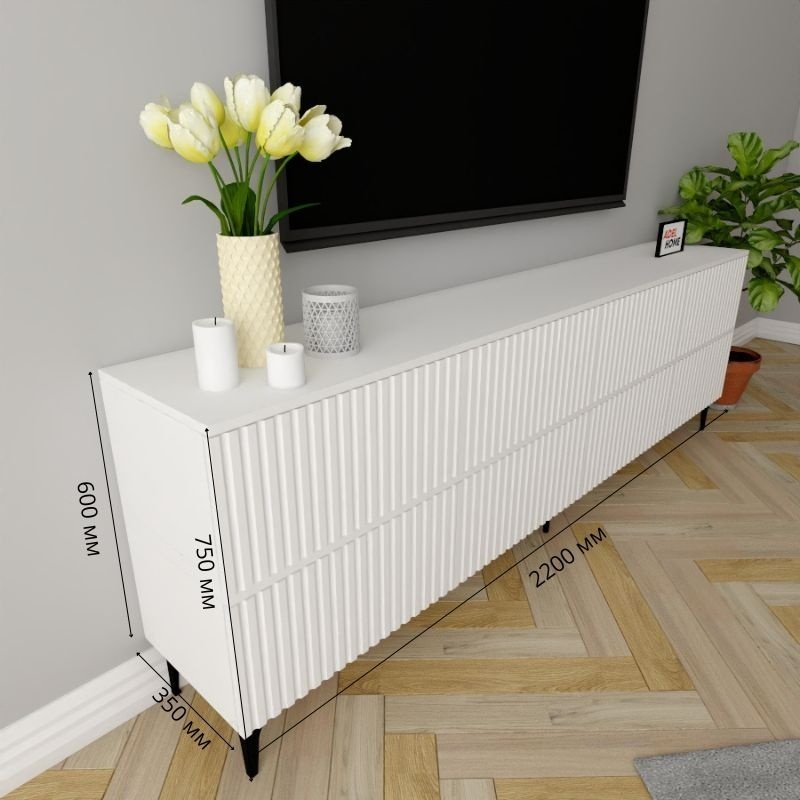 ТВ-тумба напольная Adel Home AH0558 Дезира 220x75x35см белый купить,NaN