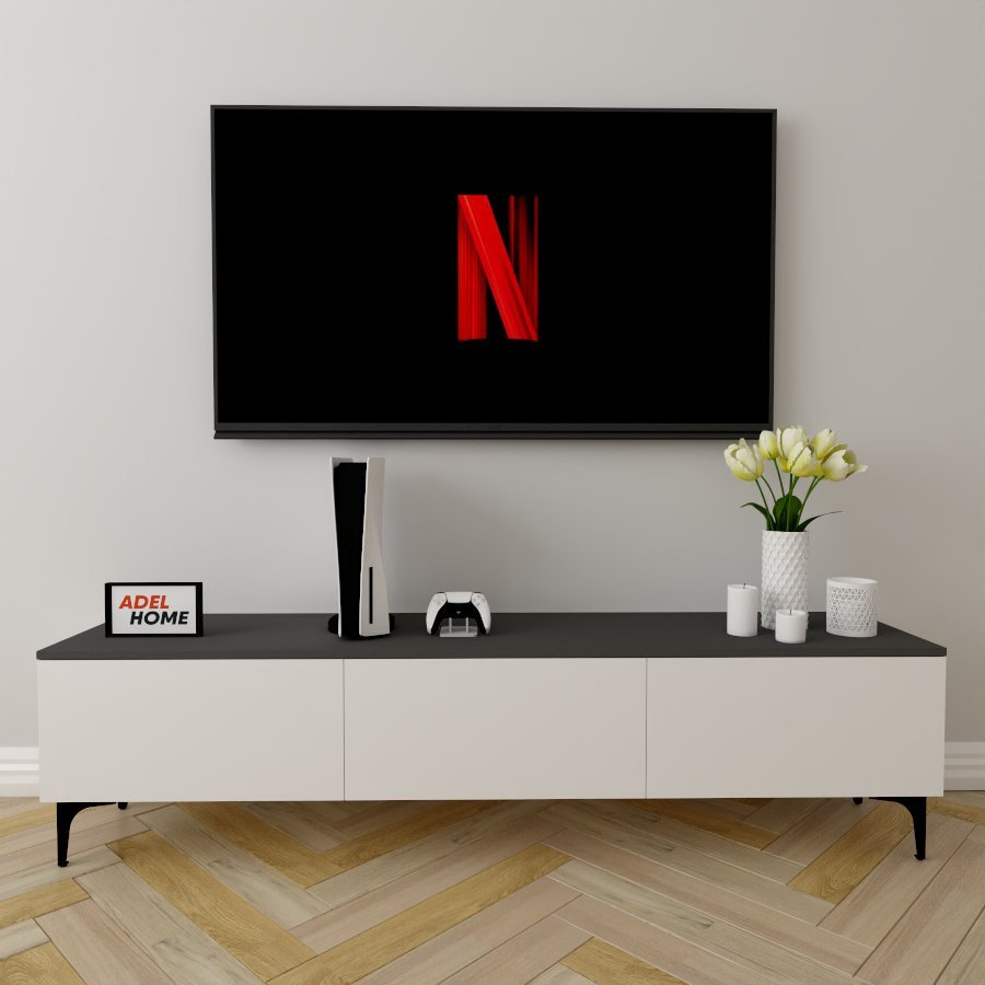 ТВ-тумба напольная Adel Home AH0426 Грета 180x45x35см бело-серый купить,NaN