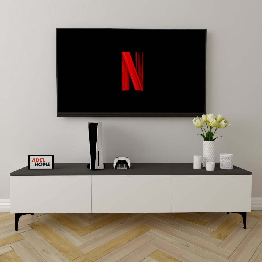 ТВ-тумба напольная Adel Home AH0426 Грета 180x45x35см бело-серый купить,NaN