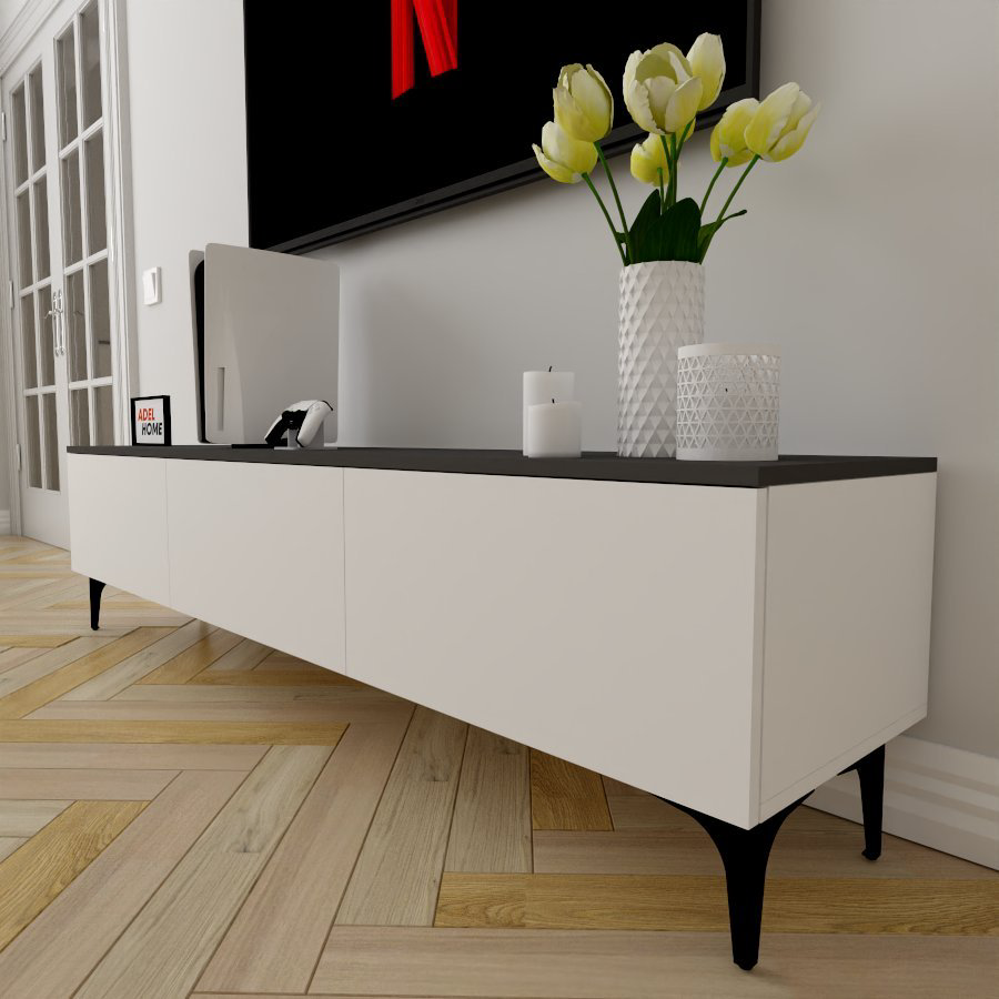 ТВ-тумба напольная Adel Home AH0426 Грета 180x45x35см бело-серый купить,NaN