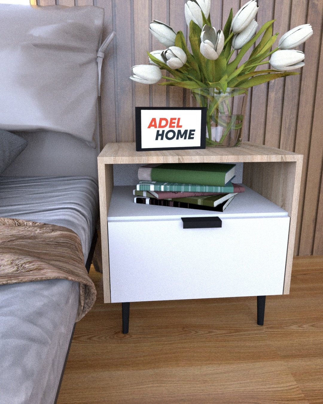 Тумба Adel Home Елана AH0062 50x50x40см бело-коричневый купить,NaN