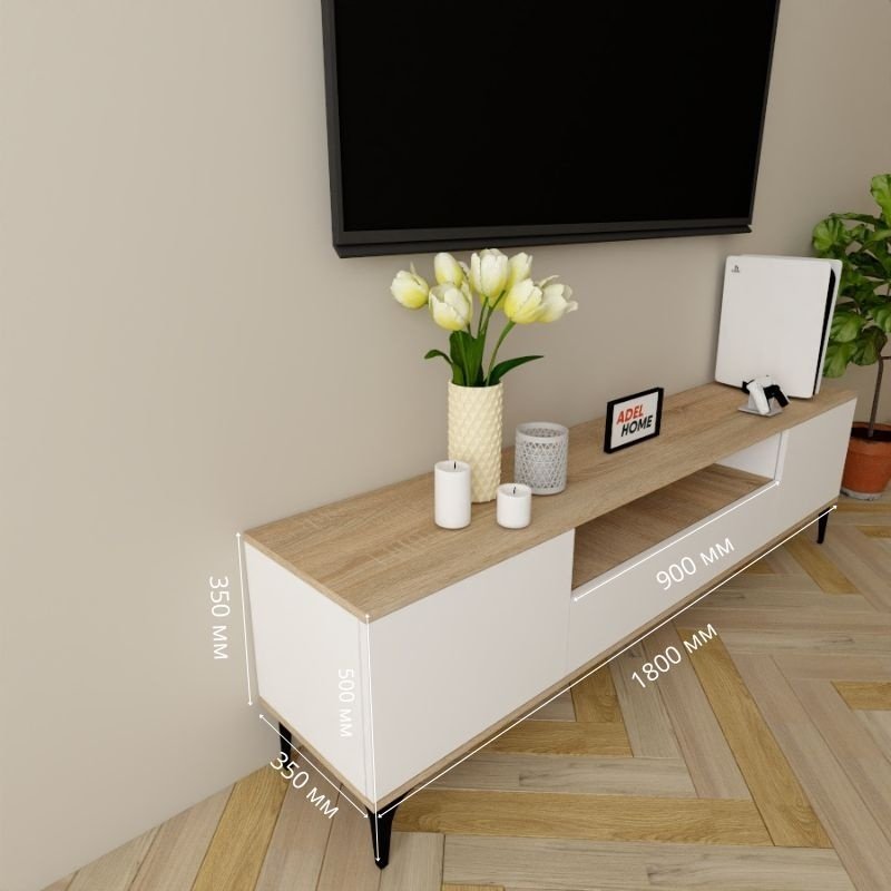 ТВ-тумба напольная Adel Home AH0340 Ивон 180x50x35см бело-коричневый купить,NaN