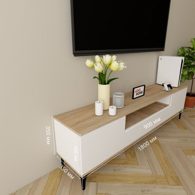 ТВ-тумба напольная Adel Home AH0340 Ивон 180x50x35см бело-коричневый купить,NaN