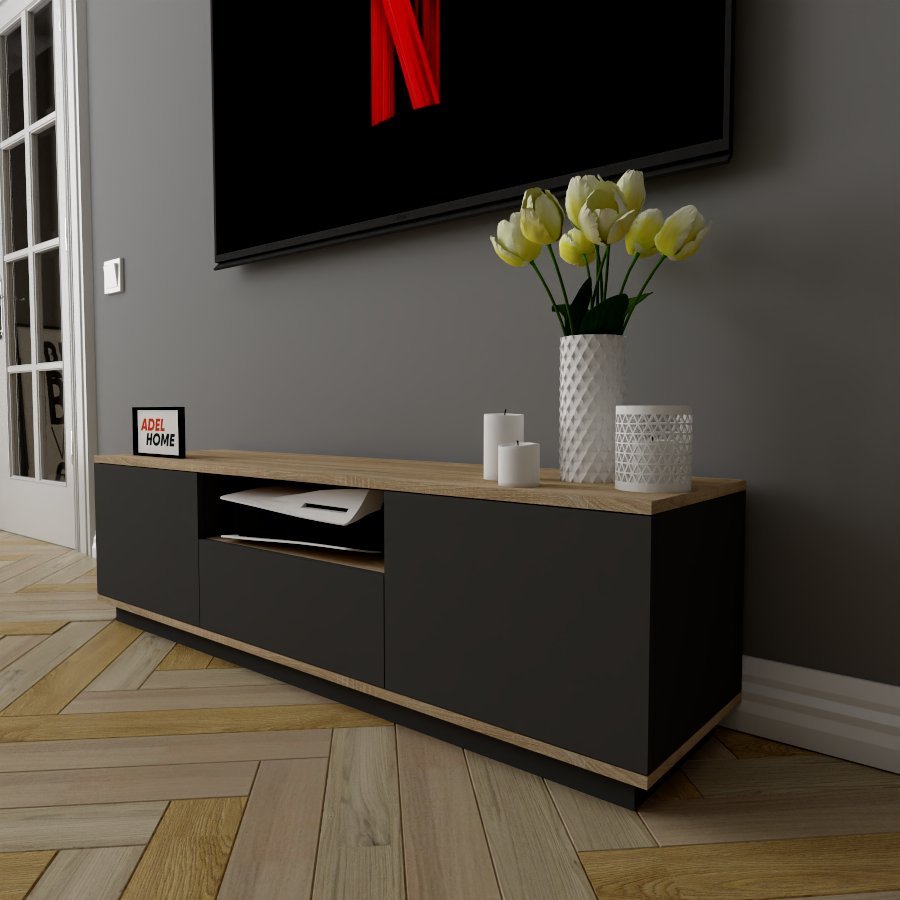 ТВ-тумба напольная Adel Home AH0267 Цуна 140x40x35см серо-коричневый купить,NaN