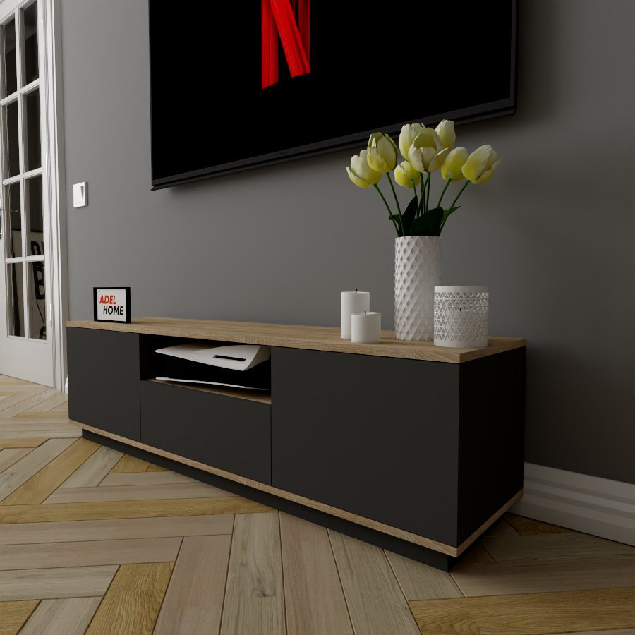 ТВ-тумба напольная Adel Home AH0267 Цуна 140x40x35см серо-коричневый купить,NaN