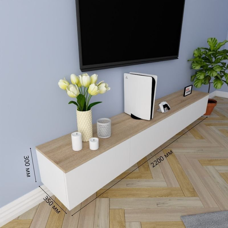 ТВ-тумба Adel Home Кристина AH0199 220x30x35см белый купить,NaN