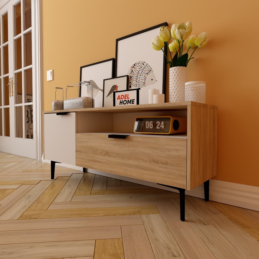 ТВ-тумба напольная Adel Home AH0095 Лама 120x50x35см бело-коричневый купить,NaN