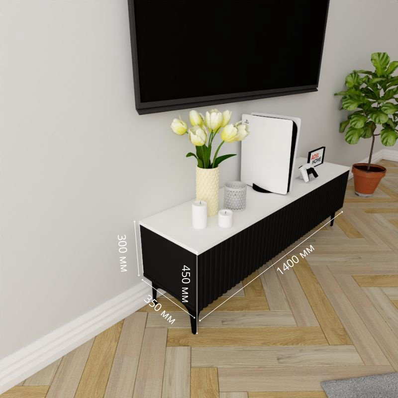 ТВ-тумба напольная Adel Home AH0799 Нолин 140x45x35см черный купить,NaN