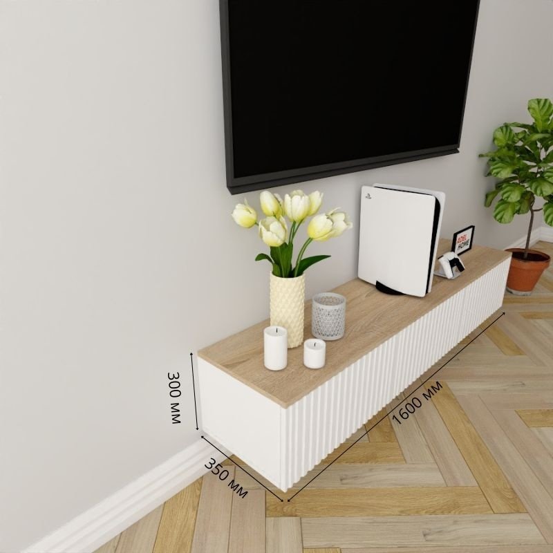 ТВ-тумба Adel Home Хани AH0362 160x30x35см бело-коричневый купить,NaN