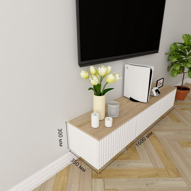 ТВ-тумба Adel Home Хани AH0362 160x30x35см бело-коричневый купить,NaN