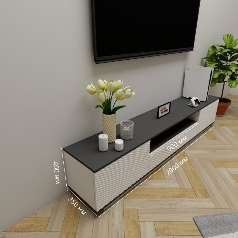 ТВ-тумба напольная Adel Home AH0663 Рили 200x40x35см серо-белый купить,NaN