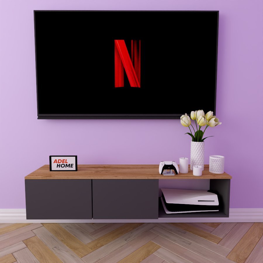 ТВ-тумба Adel Home Вера AH0210 140x30x35см темно-серый купить,NaN