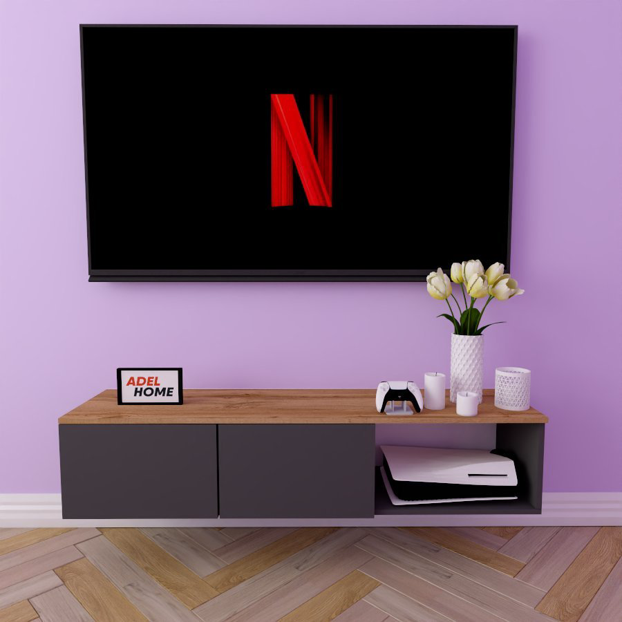 ТВ-тумба Adel Home Вера AH0210 140x30x35см темно-серый купить,NaN