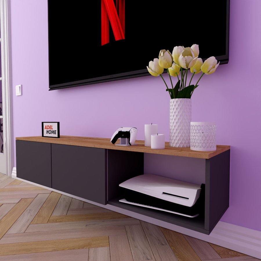 ТВ-тумба Adel Home Вера AH0210 140x30x35см темно-серый купить,NaN