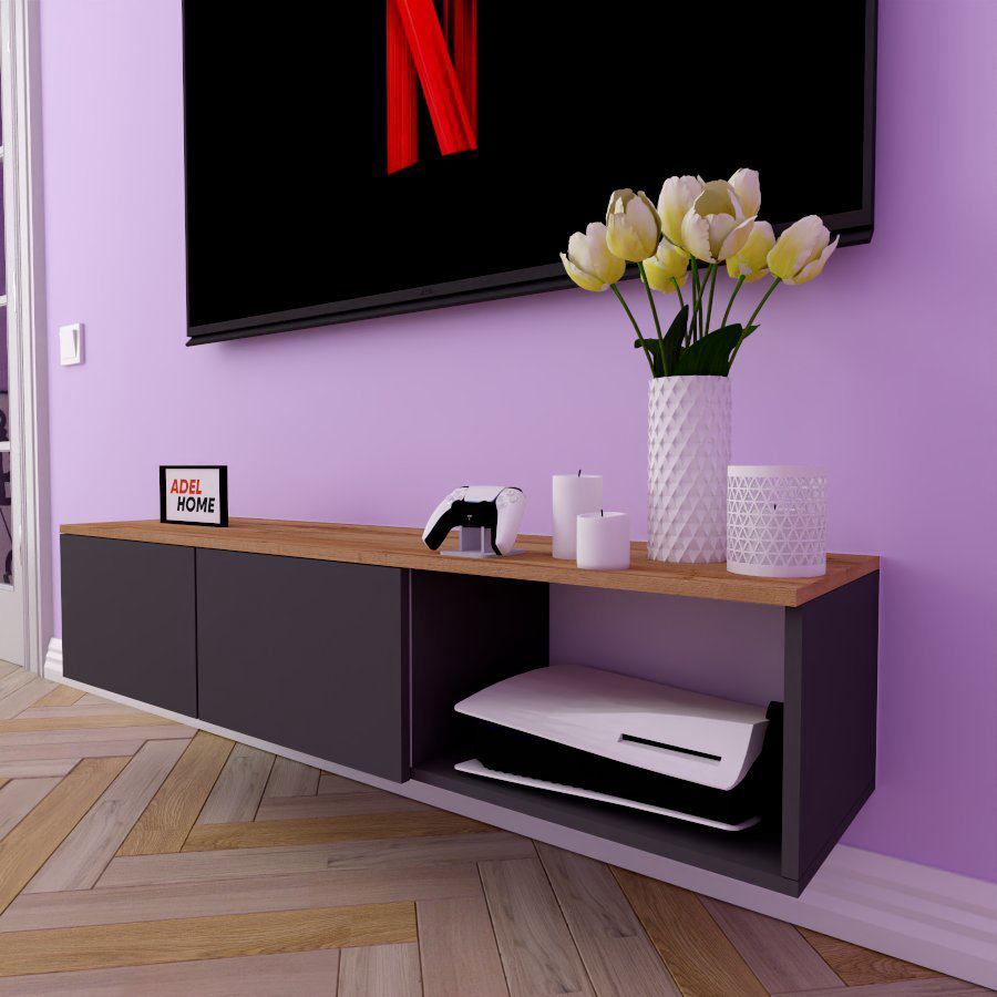 ТВ-тумба Adel Home Вера AH0210 140x30x35см темно-серый купить,NaN