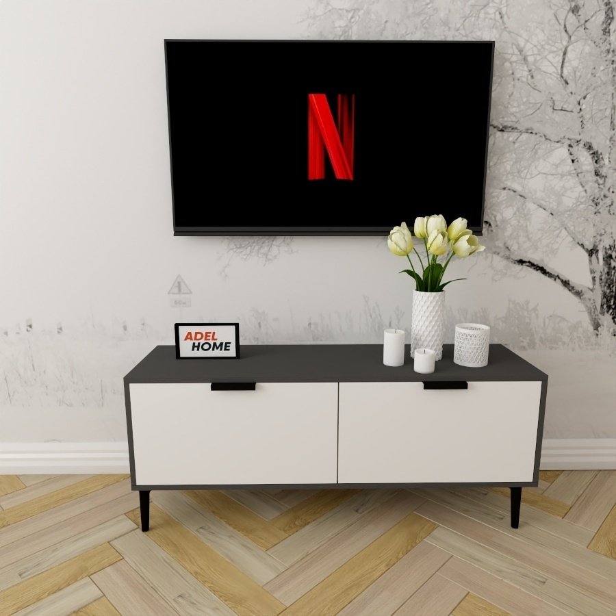 ТВ-тумба напольная Adel Home AH0137 Мария 140x50x35см бело-графитовый купить,NaN