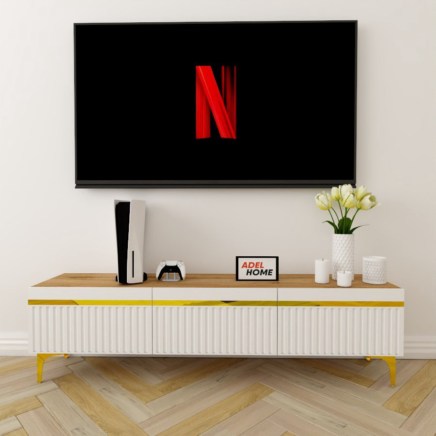 ТВ-тумба напольная Adel Home AH0516 Вивиан 160x45x35см коричнево-золотой купить,NaN