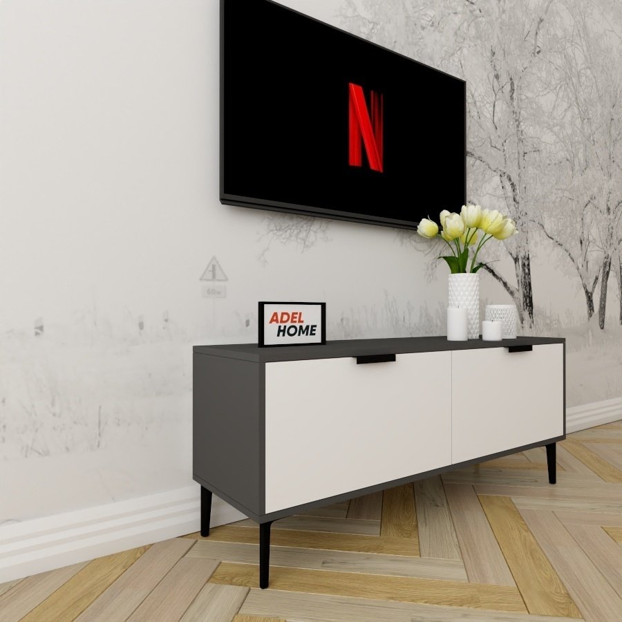 ТВ-тумба напольная Adel Home AH0137 Мария 140x50x35см бело-графитовый купить,NaN