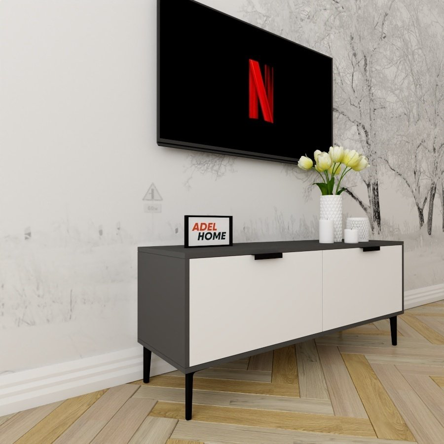 ТВ-тумба напольная Adel Home AH0137 Мария 140x50x35см бело-графитовый купить,NaN