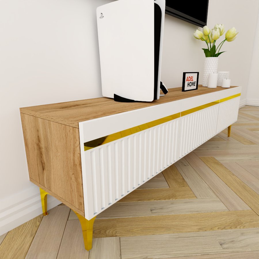 ТВ-тумба напольная Adel Home AH0516 Вивиан 160x45x35см коричнево-золотой купить,NaN