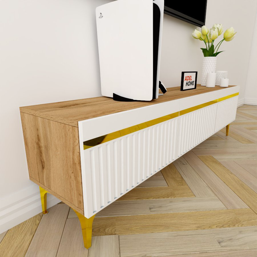 ТВ-тумба напольная Adel Home AH0516 Вивиан 160x45x35см коричнево-золотой купить,NaN