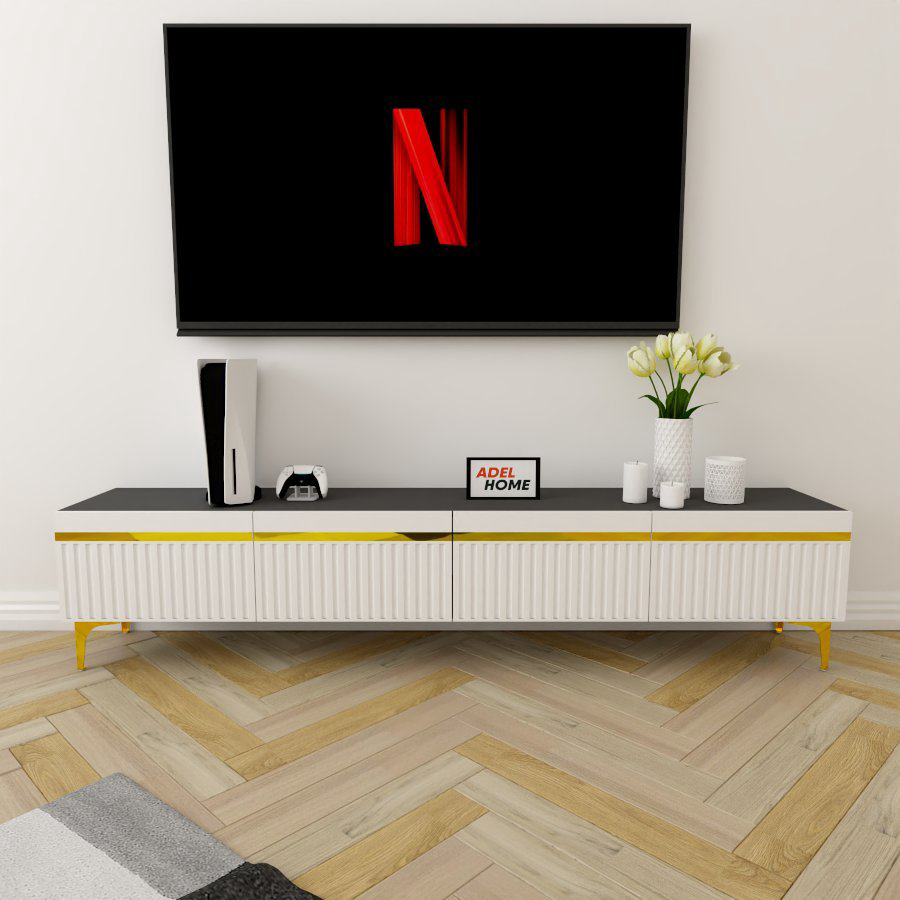 ТВ-тумба Adel Home Анжу AH0464 200x45x35см серо-белый купить,NaN