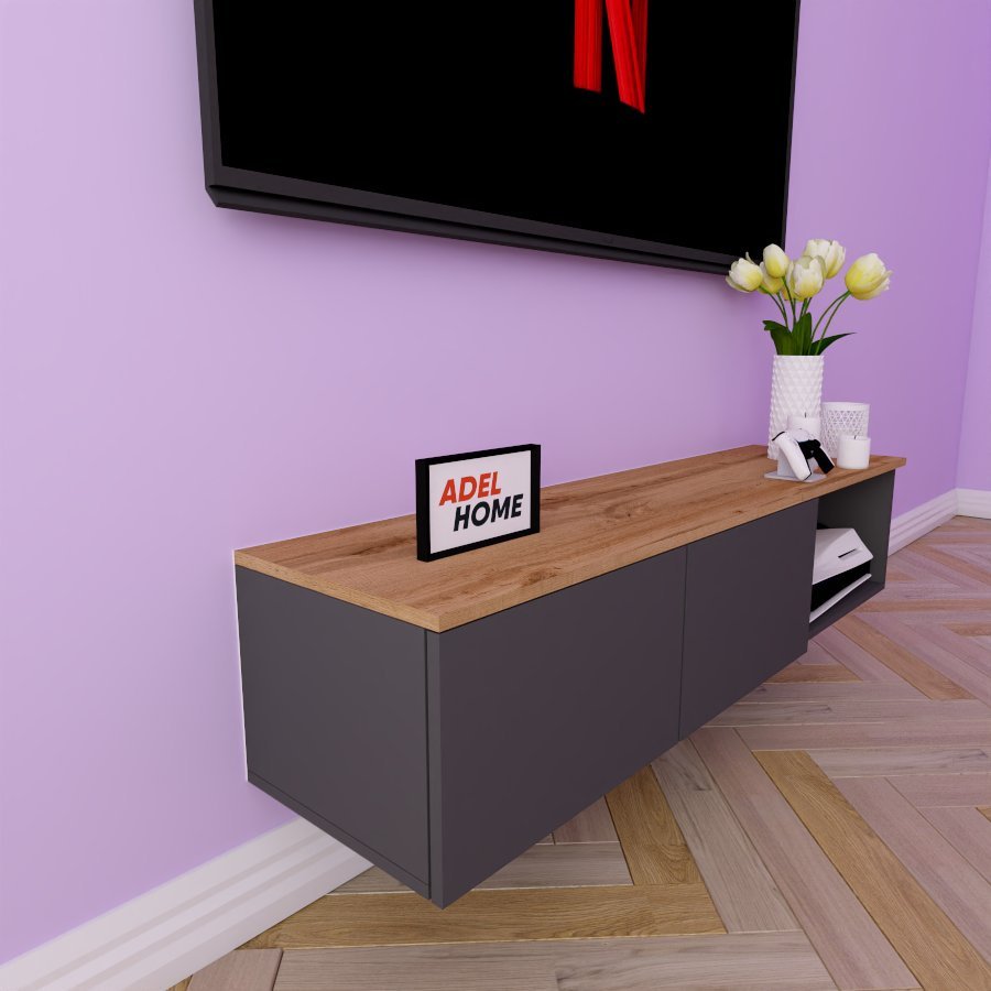 ТВ-тумба Adel Home Вера AH0210 140x30x35см темно-серый купить,NaN