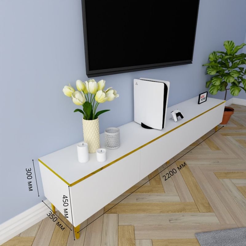 ТВ-тумба Adel Home Андра AH0598 220x45x35см белый купить,NaN