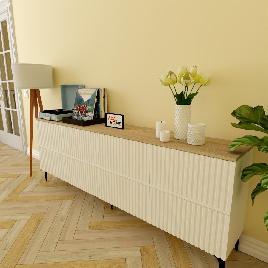ТВ-тумба напольная Adel Home AH0556 Мичел 200x75x35см бело-коричневый купить,NaN