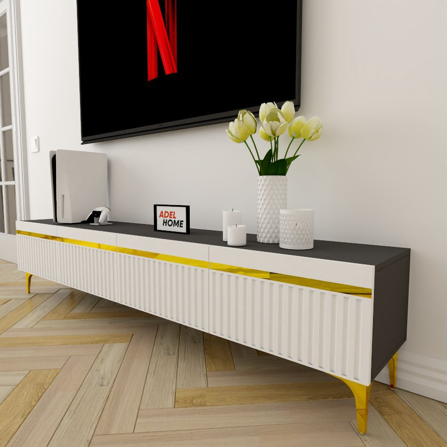 ТВ-тумба Adel Home Анжу AH0464 200x45x35см серо-белый купить,NaN