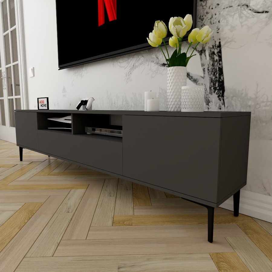 ТВ-тумба напольная Adel Home AH0318 Керри 200x50x35см серый купить,NaN