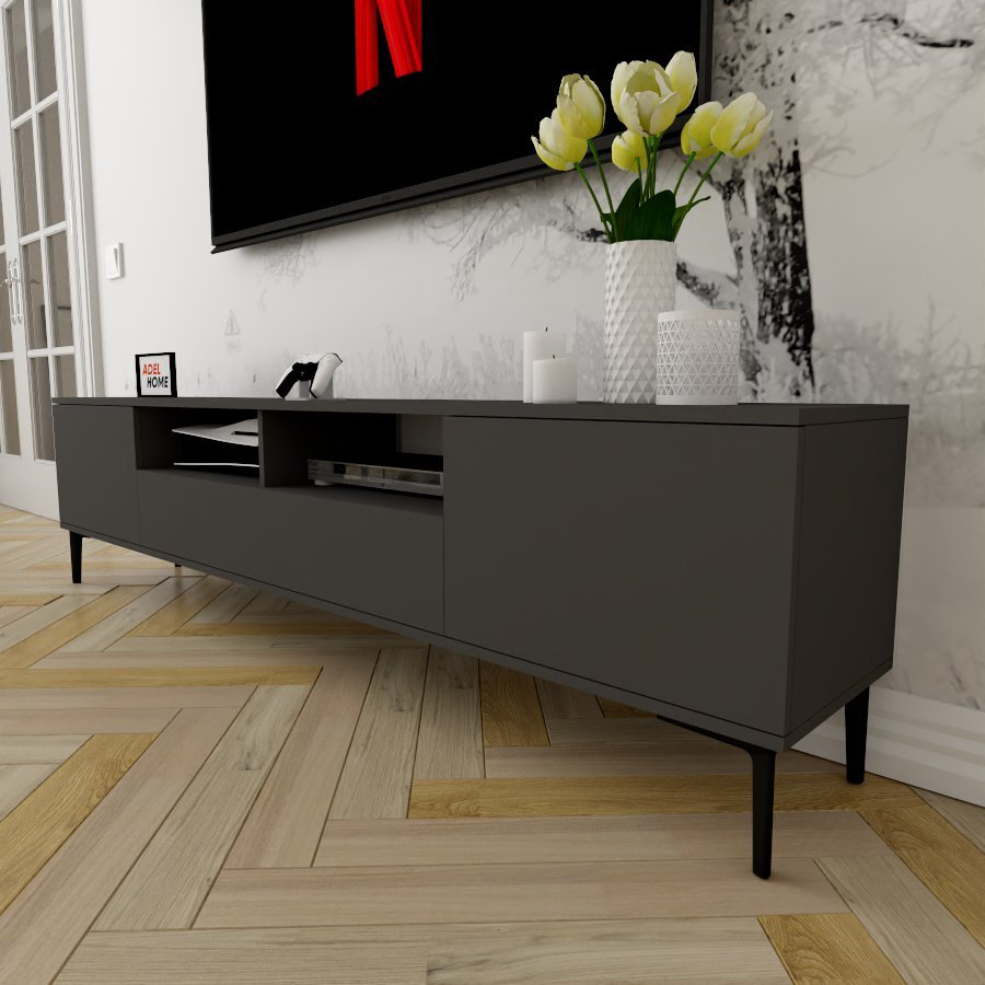 ТВ-тумба напольная Adel Home AH0318 Керри 200x50x35см серый купить,NaN