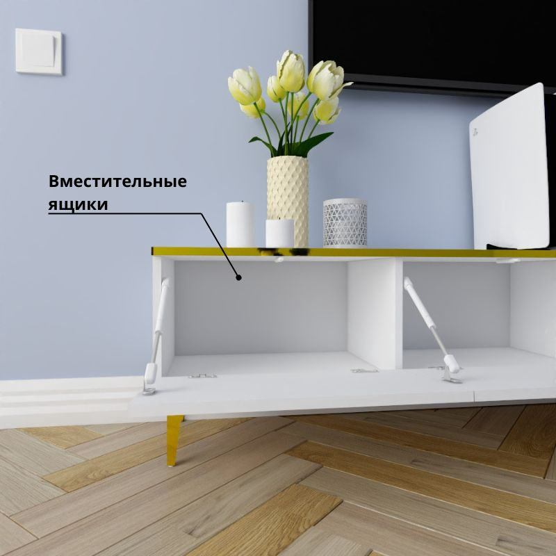 ТВ-тумба Adel Home Андра AH0598 220x45x35см белый купить,NaN