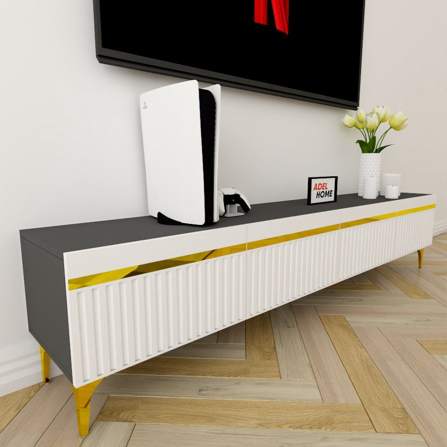 ТВ-тумба Adel Home Анжу AH0464 200x45x35см серо-белый купить,NaN