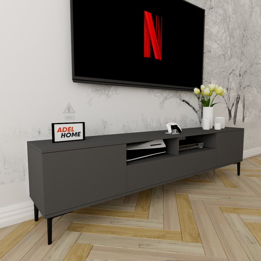 ТВ-тумба напольная Adel Home AH0318 Керри 200x50x35см серый купить,NaN