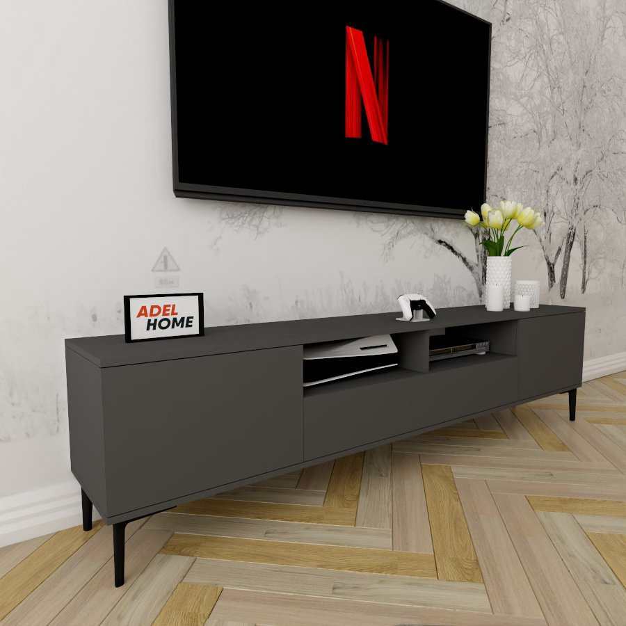 ТВ-тумба напольная Adel Home AH0318 Керри 200x50x35см серый купить,NaN