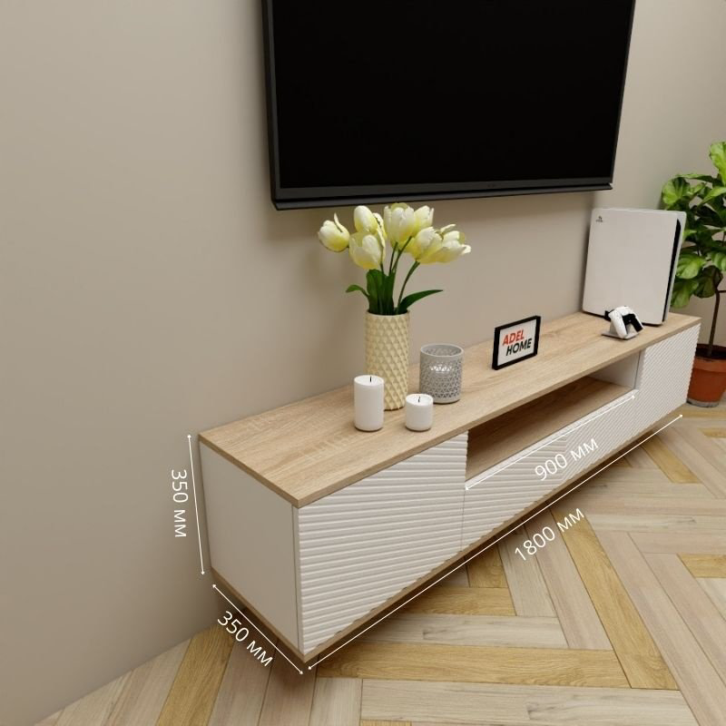 ТВ-тумба Adel Home Фана AH0657 180x35x35см светло-коричневый/белый купить,NaN