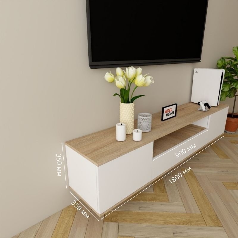 ТВ-тумба Adel Home Кеиша AH0337 180x35x35см белый-коричневый купить,NaN