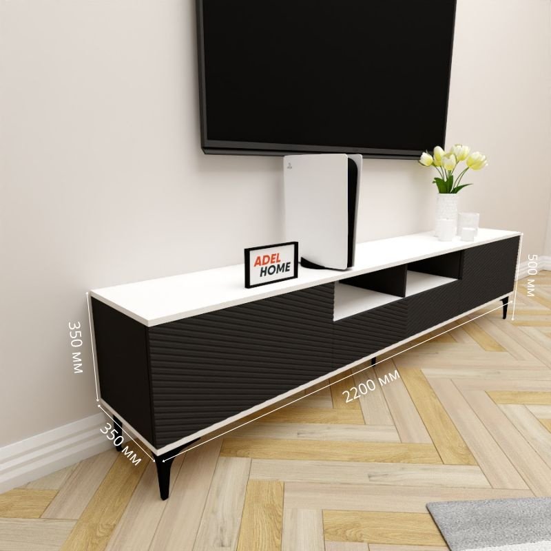 ТВ-тумба напольная Adel Home AH0735 Полина 220x50x35см черно-белый купить,NaN